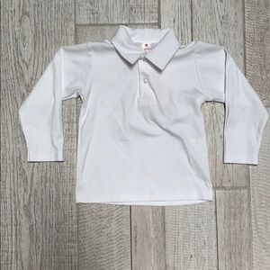 Smiling Button Dress Shirt white 2T